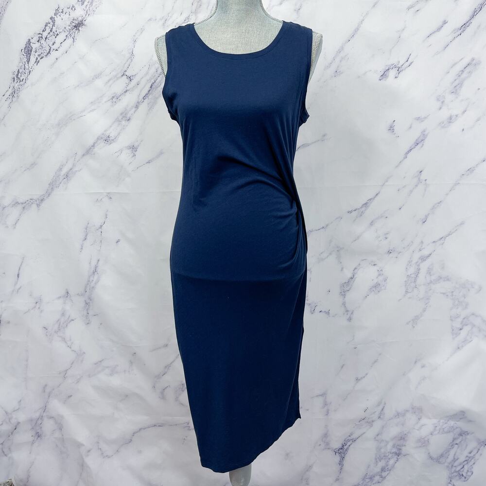 MICHAEL Michael Kors | Navy Sleeveless Faux Wrap Jersey Dress | M
